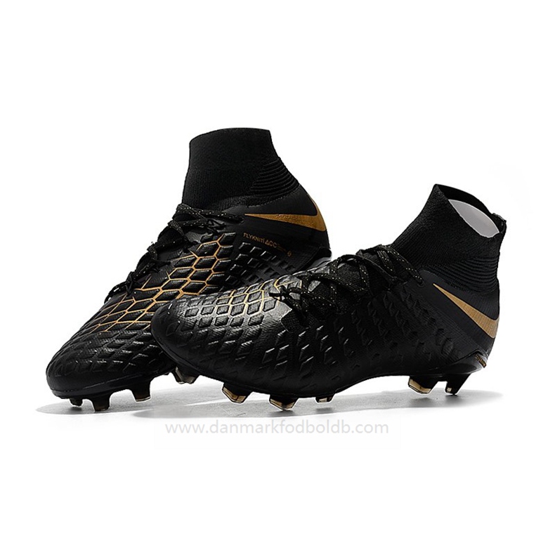 Nike Phantom Hypervenom Iii Elite Df FG Fodboldstøvler Herre – Sort Guld